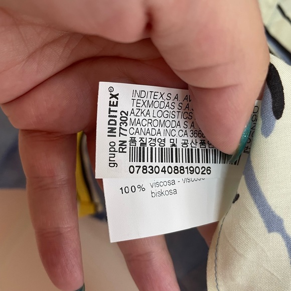 Zara Long Sleeve Cropped Flower Nature Print Button Up Shirt Size Small - Picture 10 of 10